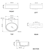 Раковина подвесная 45х44 см GSG Ceramic Design Like LKLAVBW45003, черный матовый LKLAVBW45003