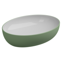 Раковина накладная биколор 55x42 см GSG Ceramic Design Easy EALAVOV55BI000/031, White/Salvia Matt EALAVOV55BI000/031