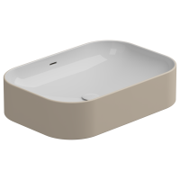 Раковина накладная биколор 60x42 см GSG Ceramic Design Easy EALAVTP60BI000/034, White/Sabbia Matt EALAVTP60BI000/034