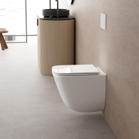 Унитаз ABBER Rechteck AC1220TC подвесной белый, безободковый, смыв торнадо, с закрытым дном