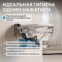 Электронный унитаз-биде ABBER Rechteck AC1215S подвесной белый