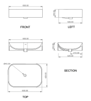 Раковина накладная биколор 60x42 см GSG Ceramic Design Easy EALAVTP60BI000/037, White/Ice Matt EALAVTP60BI000/037