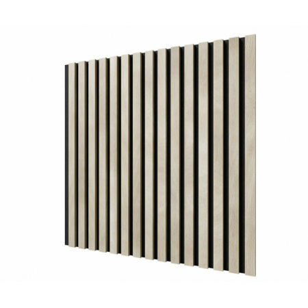 Акустические стеновые панели, 600х600 мм, войлок, рейки МДФ, ясень кристалл