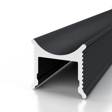 Профиль алюминиевый теневой разделительный Decaro D007A Black черный 3000×12,5×15