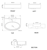 Раковина подвесная 60х44 см GSG Ceramic Design Like LKLAVBW60000, белый глянцевый LKLAVBW60000