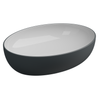 Раковина накладная биколор 55x42 см GSG Ceramic Design Easy EALAVOV55BI000/028, White/Ebano Matt EALAVOV55BI000/028