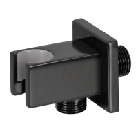 Держатель ручного душа с подключением шланга Remer 337QCFP, черный брашированный хром 337QCFP