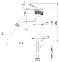 Смеситель для раковины Remer Atelier AL12DO, золото глянцевое AL12DO