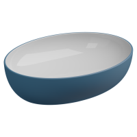 Раковина накладная биколор 55x42 см GSG Ceramic Design Easy EALAVOV55BI000/027, White/Denim Matt EALAVOV55BI000/027