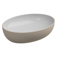 Раковина накладная биколор 55x42 см GSG Ceramic Design Easy EALAVOV55BI000/034, White/Sabbia Matt EALAVOV55BI000/034