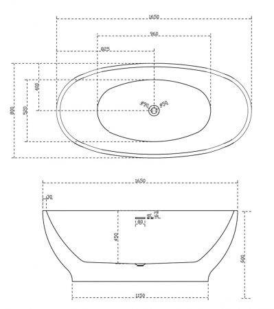 Акриловая ванна ABBER AB9207MB черная матовая