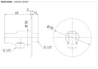 Держатель ручного душа с подключением шланга Remer 337XDO, золото глянцевое 337XDO