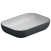 Раковина накладная биколор 60x42 см GSG Ceramic Design Easy EALAVRE60BI000/028, White/Ebano Matt EALAVRE60BI000/028