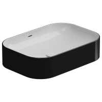 Раковина накладная биколор 60x42 см GSG Ceramic Design Easy EALAVTP60BI000/002, White/Black Shiny EALAVTP60BI000/002