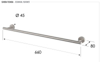 Полотенцедержатель 66 см Remer INOX SSXI30, нержавеющая сталь SSXI30