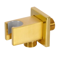 Держатель ручного душа с подключением шланга Remer 337QBG, золото брашированное 337QBG