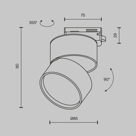 Трековый светильник Maytoni Track lamps 85-265V 12W IP20 3000K TR007-1-12W3K-B