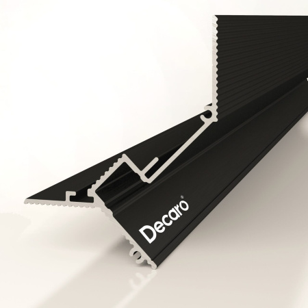 Профиль алюминиевый теневой с подсветкой Decaro D005A Black Черный 2000×50×55