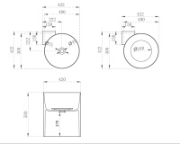 Раковина подвесная прозрачная угловая ABBER Kristall AT2705Aquamarin бирюзовая