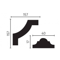 Декоративный уголок из дюрополимера C1-DD002 Decor-Dizayn - угловой элемент (комплект 4 шт.)