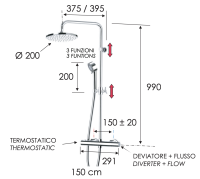 Душевая система термостатическая Remer EQ37330FG EQ37330FG