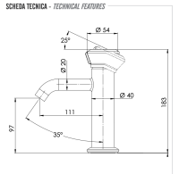 Смеситель для раковины Remer Element ET12NO, черный матовый ET12NO