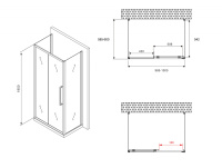 Душевой уголок ABBER Schwarzer Diamant AG30100H-S60-S60