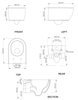 Чаша подвесного унитаза со смывом Smart Clean GSG Ceramic Design Like LKWCSO036, Smeraldo Matt LKWCSO036