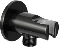 Держатель ручного душа с подключением шланга Remer 337MCFP, черный брашированный хром 337MCFP