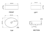Раковина накладная 45х34 см GSG Ceramic Design Like LKLAVFSBF45000, белый глянцевый LKLAVFSBF45000