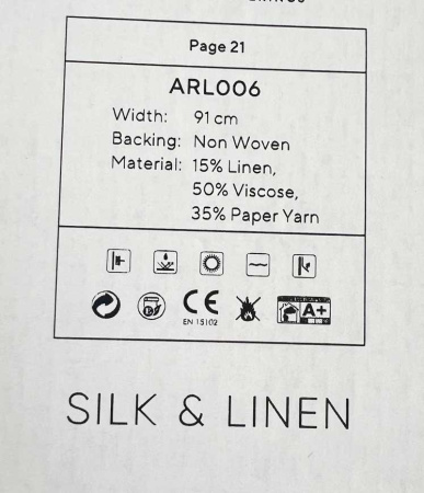Обои Decaro Wallcoverings Pure Silk&Linen ARL006