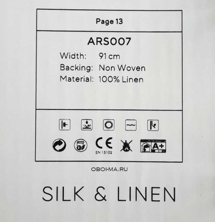 Обои Decaro Wallcoverings Pure Silk&Linen ARS007