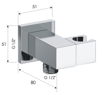 Держатель ручного душа с подключением шланга Remer 337SNP, никель брашированный 337SNP