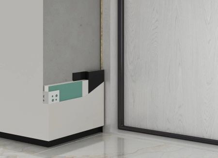 Профиль алюминиевый теневой Laconistiq Micro Серебряный муар RAL 9006 24-33-300 3000×96,5×15,7