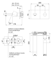 Смеситель для раковины Remer Edge EG515CFP, черный брашированный хром EG515CFP