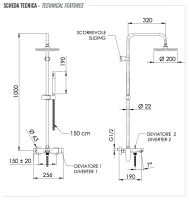 Душевая система с изливом Remer Class Line L34X7MMM20DO, золото глянцевое L34X7MMM20DO