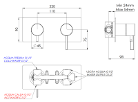 Смеситель для душа Remer Metrica MC93ZBG, золото брашированное MC93ZBG