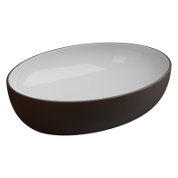Раковина накладная биколор 55x42 см GSG Ceramic Design Easy EALAVOV55BI000/035, White/Cacao Matt EALAVOV55BI000/035