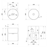 Раковина подвесная прозрачная ABBER Kristall AT2704Onyx черная