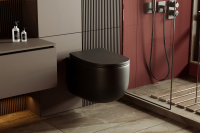 Унитаз ABBER Bequem AC1104TMB подвесной черный матовый, безободковый, смыв торнадо