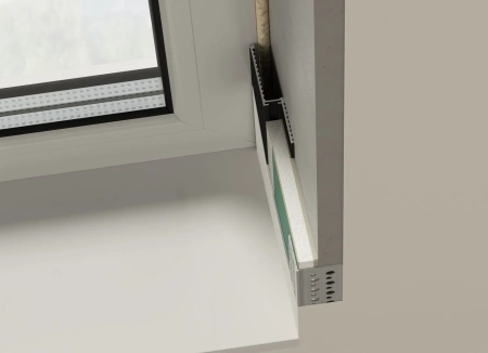 Профиль алюминиевый теневой Laconistiq Micro Серебряный муар RAL 9006 24-33-300 3000×96,5×15,7