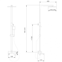 Душевая стойка ABBER Daheim AF8216L с изливом, хром