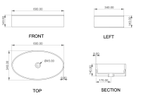 Раковина накладная 60х34 см GSG Ceramic Design Like LKLAVFSBF60000, белый глянцевый LKLAVFSBF60000