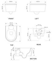 Чаша подвесного унитаза GSG Ceramic Design Cruise CRWCSO038, Fumo Matt CRWCSO038