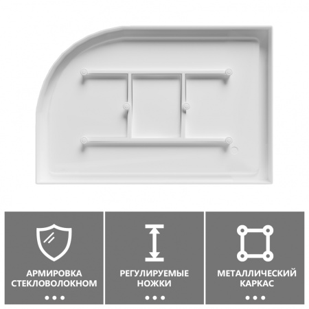 Душевой поддон ABBER AD3E120 R 120х90 асимметричный, акриловый, белый