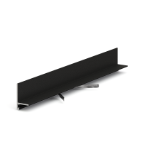 Микроплинтус LACONISTIQ Micro-L угловой Чёрный МУАР RAL9005 (25,8х16,2х5х2450мм) 7 зажимов в комплекте