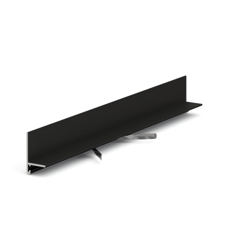 Микроплинтус LACONISTIQ Micro-L угловой Чёрный МУАР RAL9005 (25,8х16,2х5х2450мм) 7 зажимов в комплекте