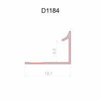 Декаро Профиль угловой внутренний D1184 (18,1х8,5х3000мм) черный анодированный