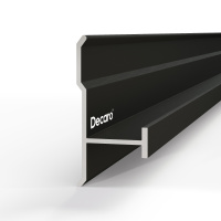 Профиль алюминиевый теневой соединительный Decaro D1182 Black anodizer Черный 3000×22,8×8,5