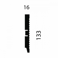 Плинтус AP11 под покраску, белый, 133x16x2400 мм, МДФ 